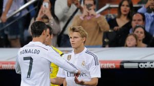 Ødegaard coming on as a sub